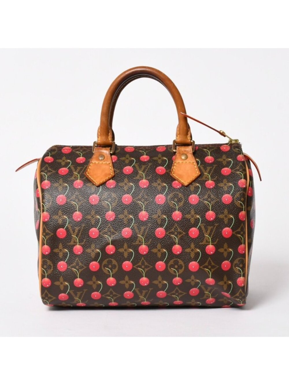 Louis Vuitton Speedy 25 Handbag Monogram Cherry Brown Takashi Murakami